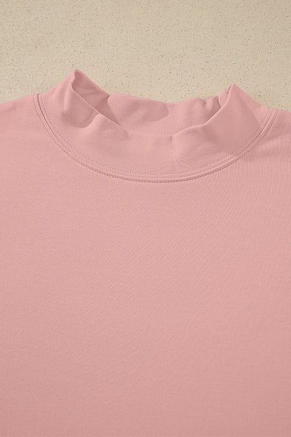 Solid High Neck Oversize Tee