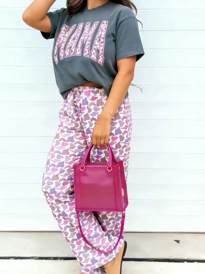 Mama Camo Graphic Tee and Pant Set