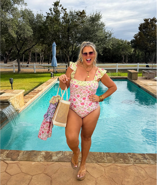 Rainbow Floral Swim Set