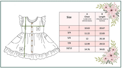 Girls Pink & Tangerine Retro Flower Check Pocket Dress