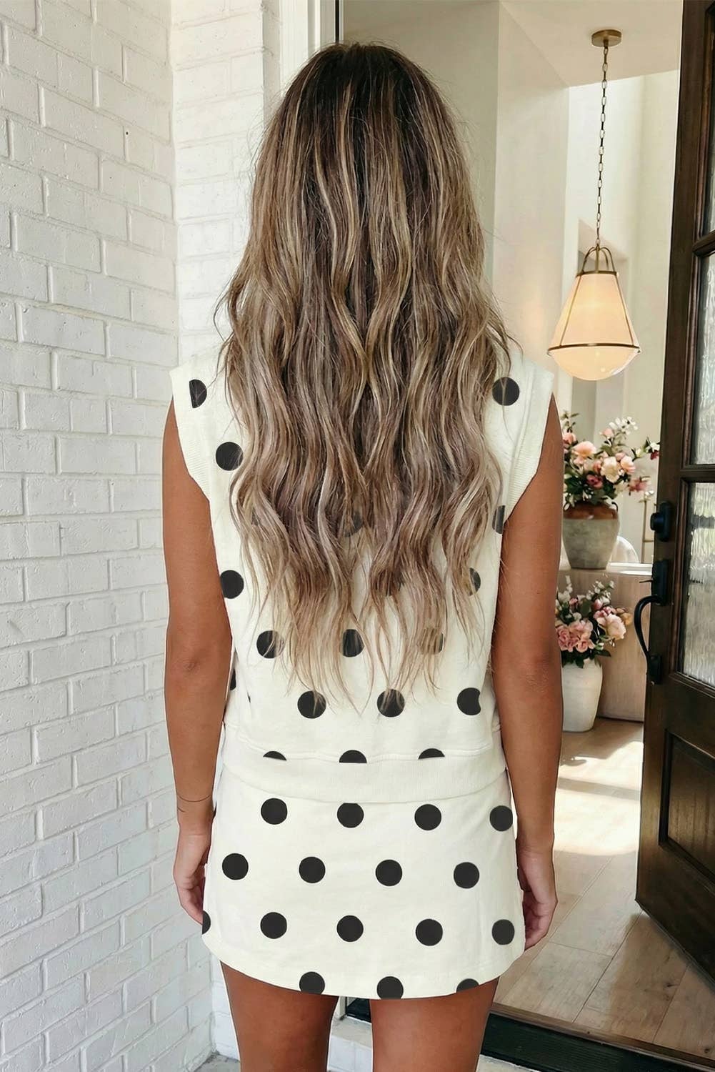 Polka Dot Split Skort Set
