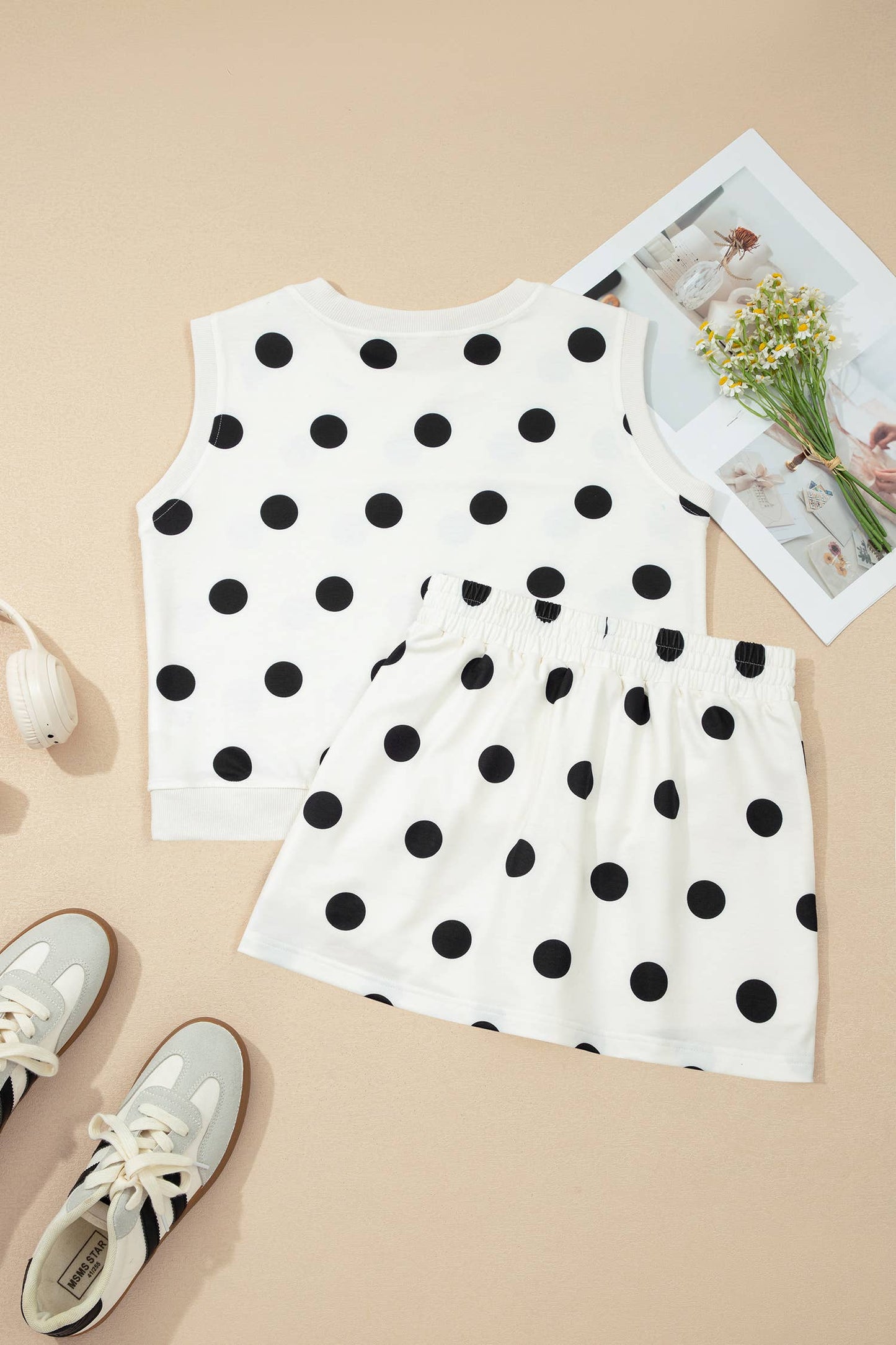 Polka Dot Split Skort Set