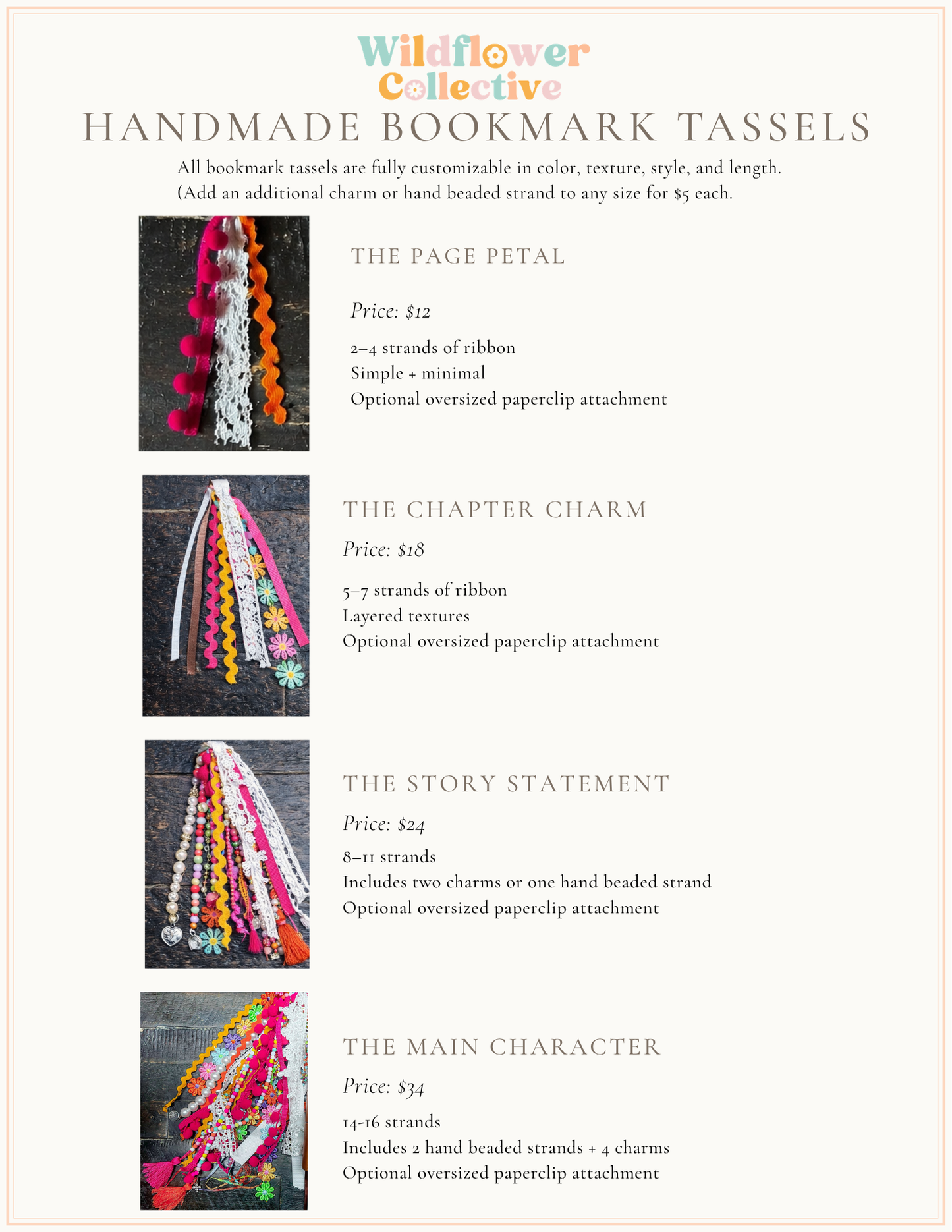 Handmade Bookmark/Bible Tassels