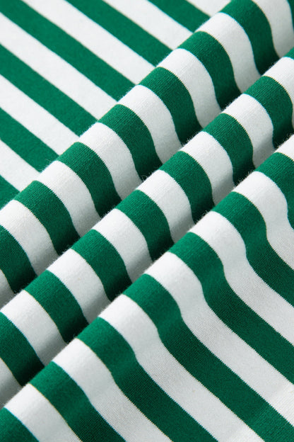 Plus Size Stripe Boxy Tee & Drawstring Short Set