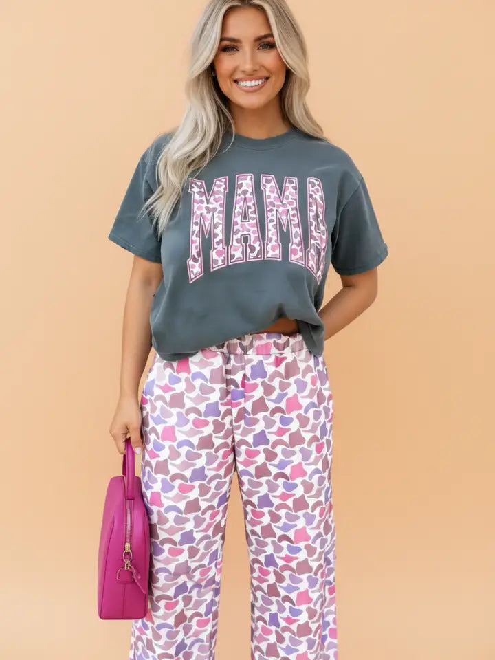Mama Camo Graphic Tee and Pant Set